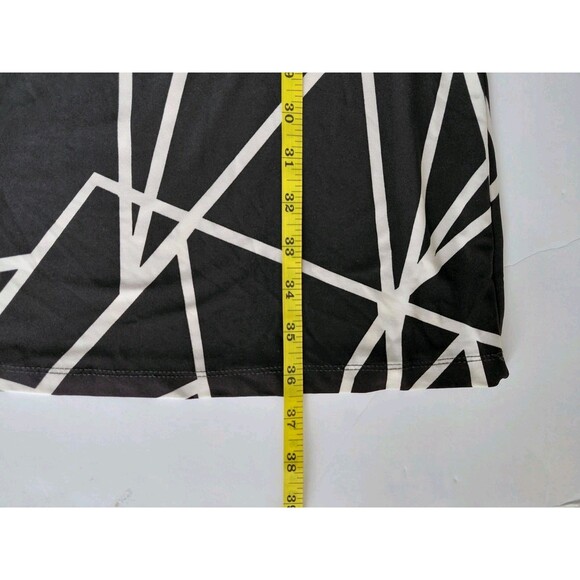 Tommy Hilger Black W/White Lines Straight Dress Size 10 - Picture 7 of 8
